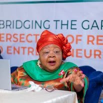 Mrs. Yah Gladys Viban speaking at the GRA Inaugural Colloquium in Yaoundé